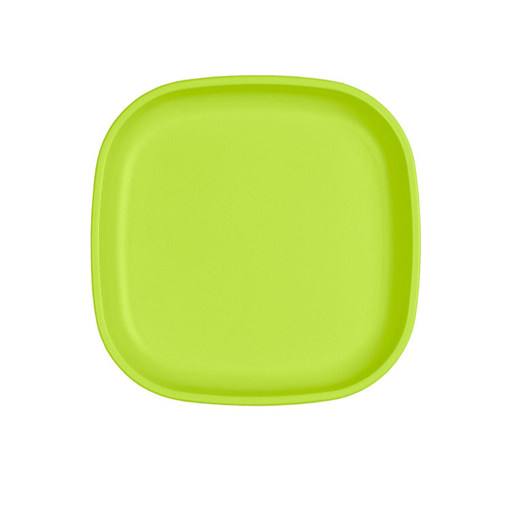 A Small Re-Play Flat Plate - Lime Green on a white background