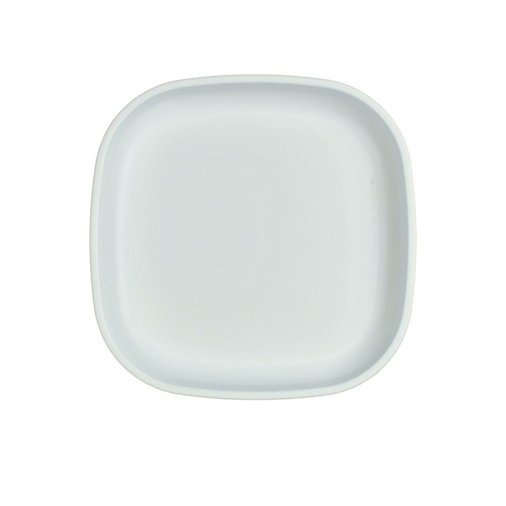 A Small Re-Play Flat Plate - White on a white background
