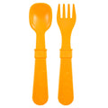 A Re-Play Fork and Spoon - Sunny Yellow on a white background