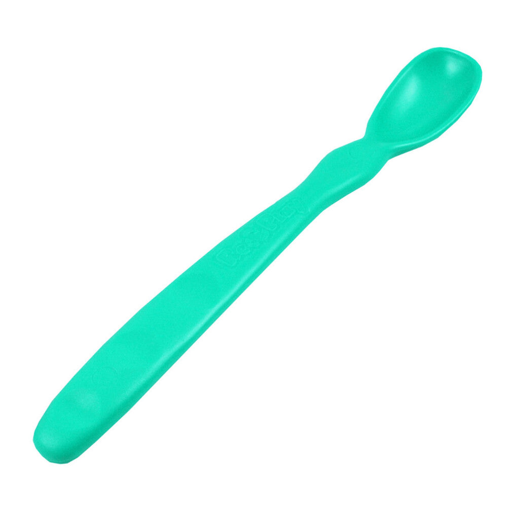 A Re-Play Infant Spoon - Aqua on a white background