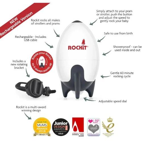 Rockit Portable Stroller Rocker - V2 Rechargeable Version
