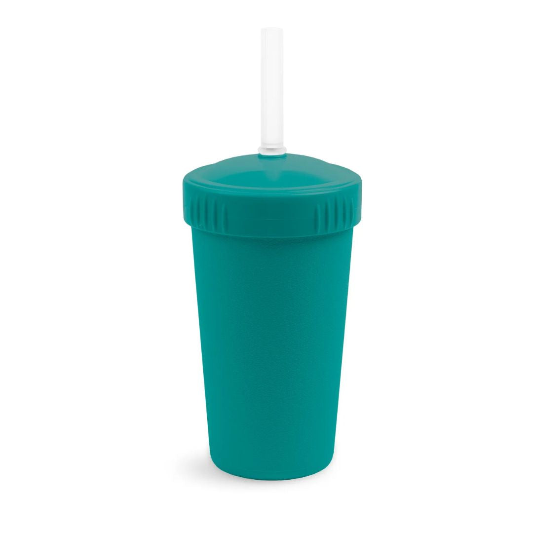 A Teal Re-Play Straw Cup with Silicone Straw - Teal on a white background