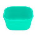 A Aqua Re-Play Square Bowl - Aqua on a white background