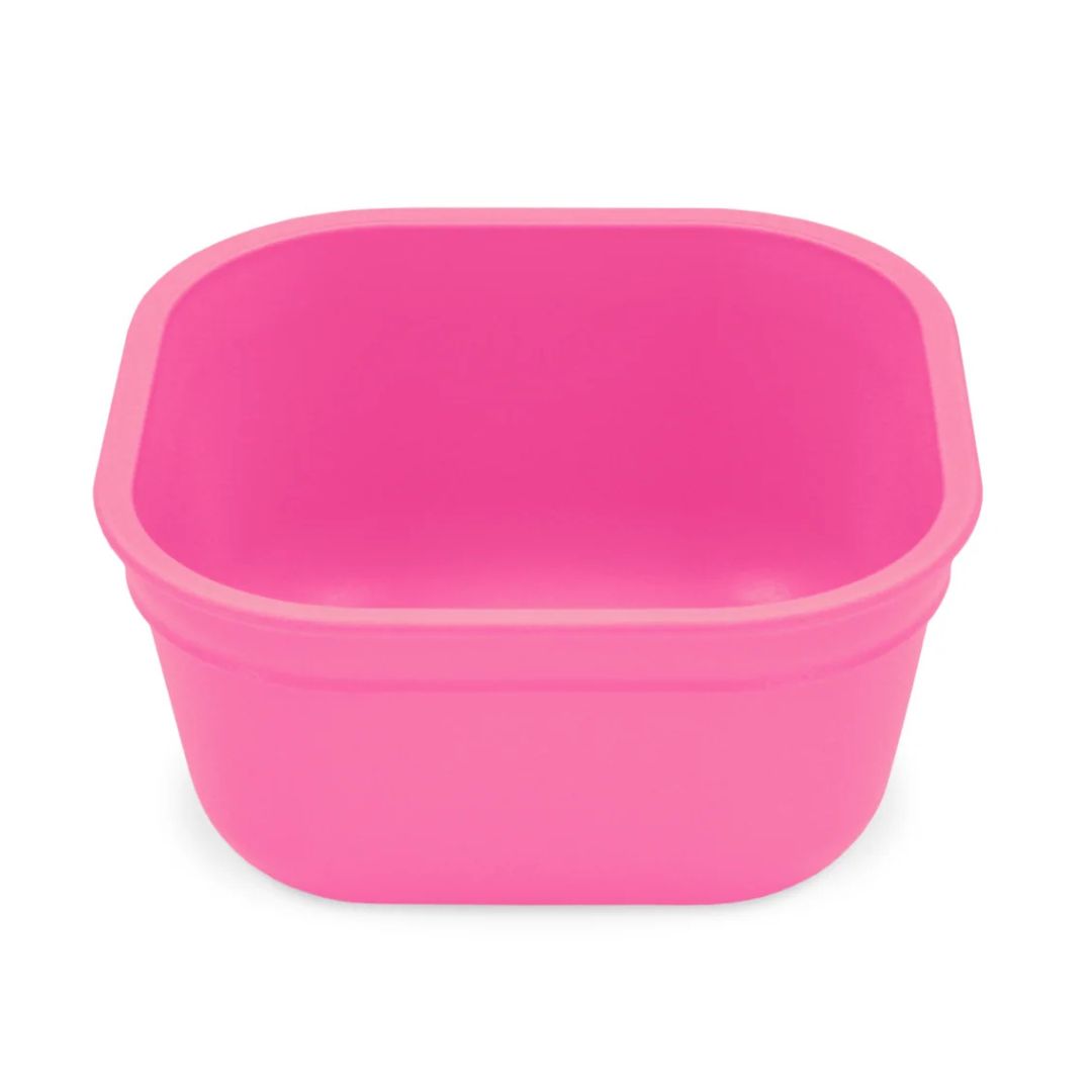 A Bright Pink Re-Play Square Bowl - Bright Pink on a white background