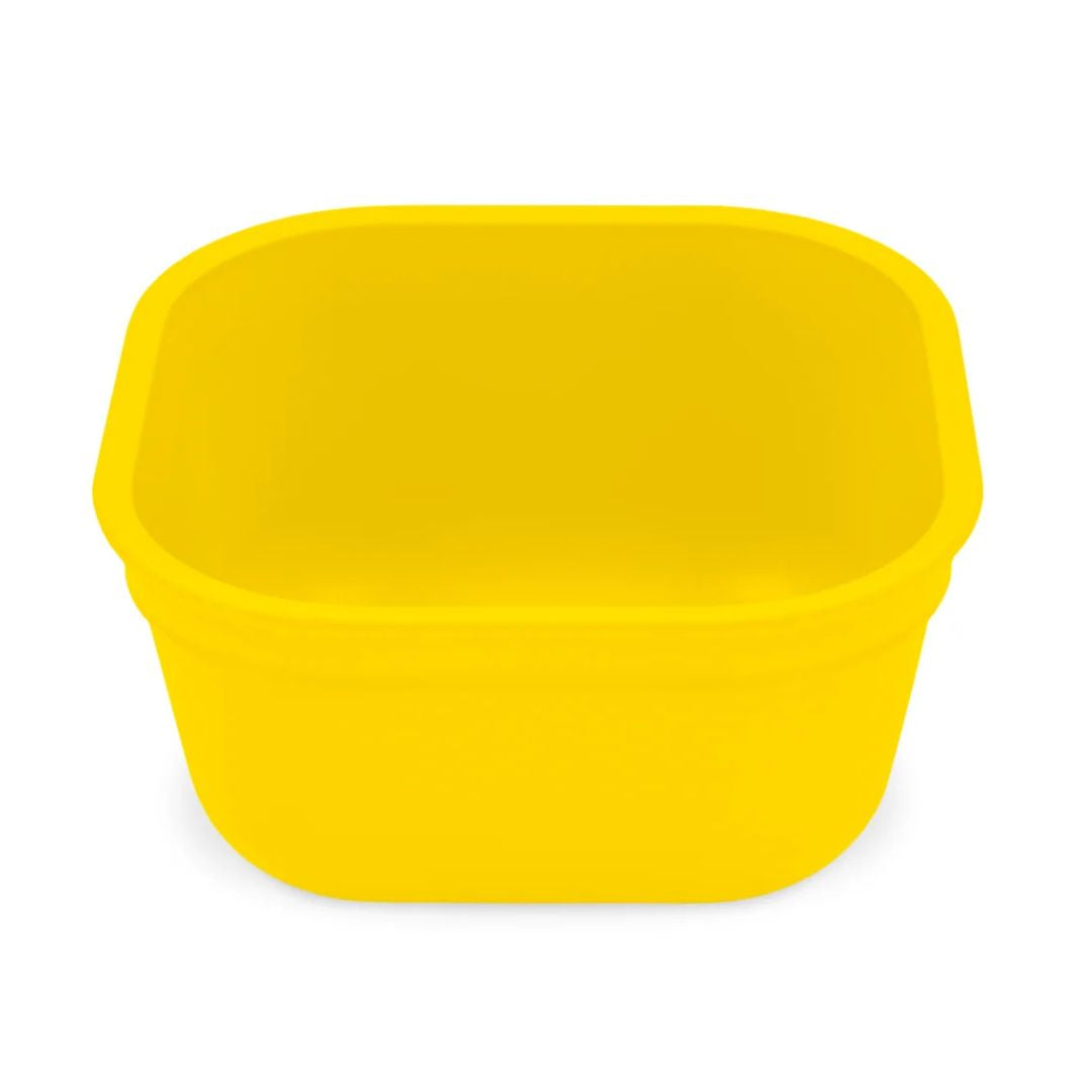 A Yellow Re-Play Square Bowl - Yellow on a white background