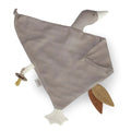 Grey Saga Copenhagen goose comforter against white background.