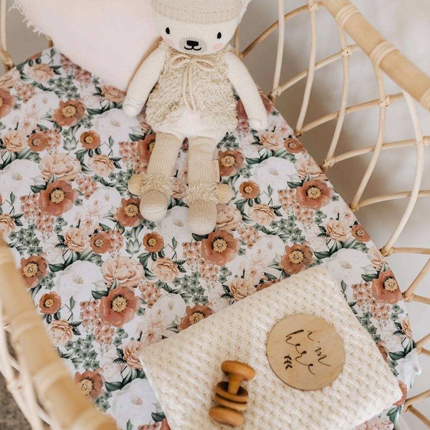 Bassinet Sheet / Change Pad Cover - Florence