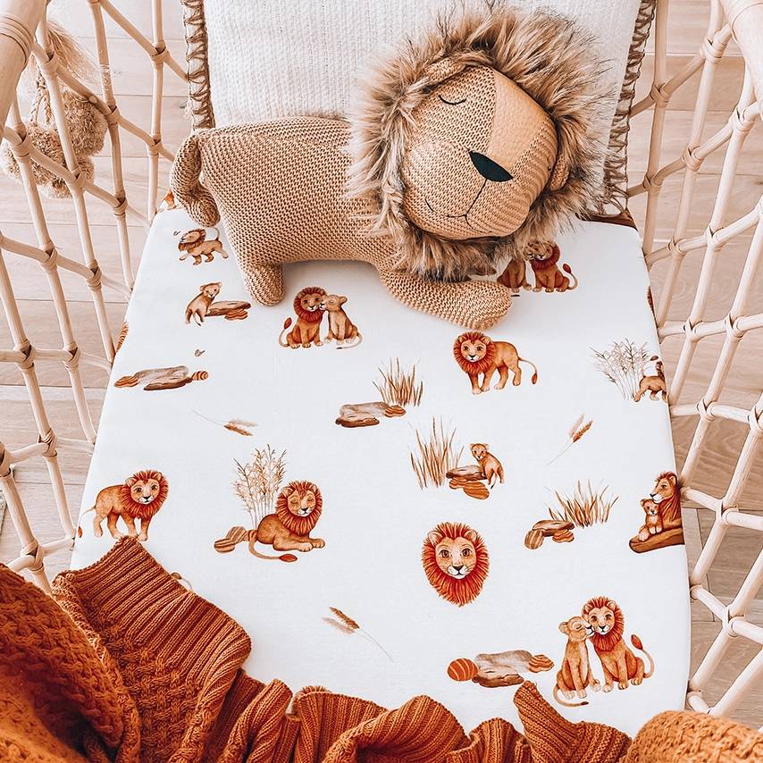 Bassinet Sheet / Change Pad Cover - Lion