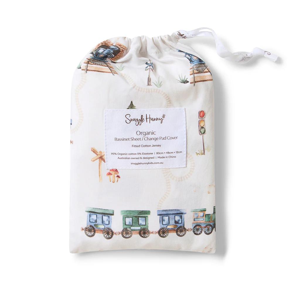 Bassinet Sheet / Change Pad Cover - Trains