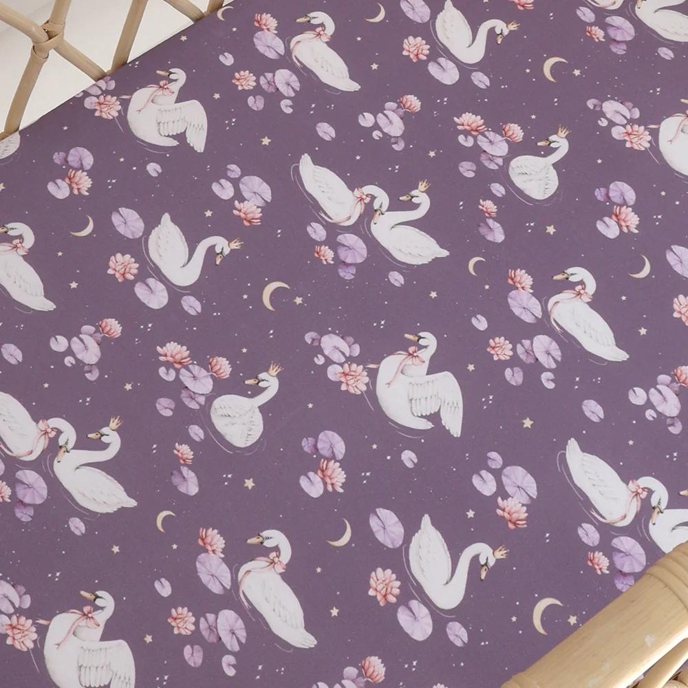 Bassinet Sheet / Change Pad Cover - Midnight Swan