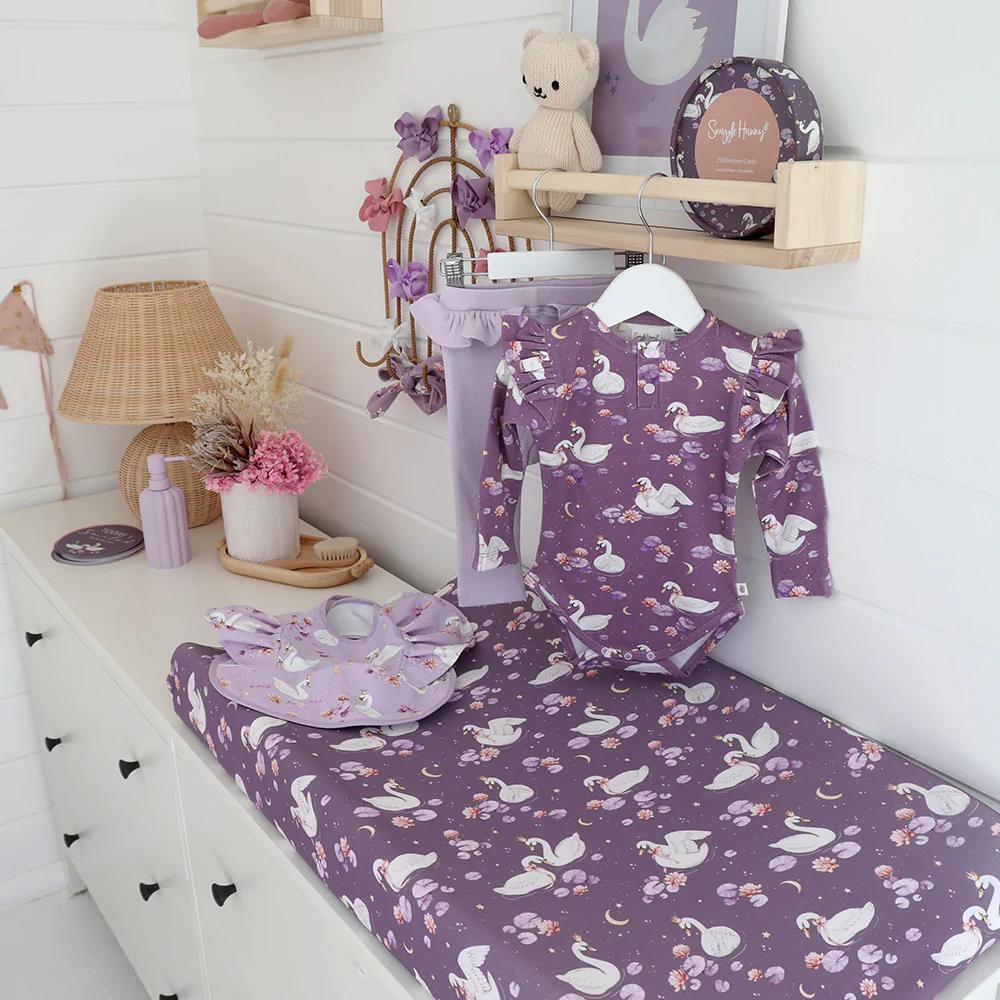 Bassinet Sheet / Change Pad Cover - Midnight Swan