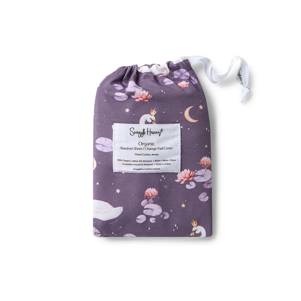 Bassinet Sheet / Change Pad Cover - Midnight Swan