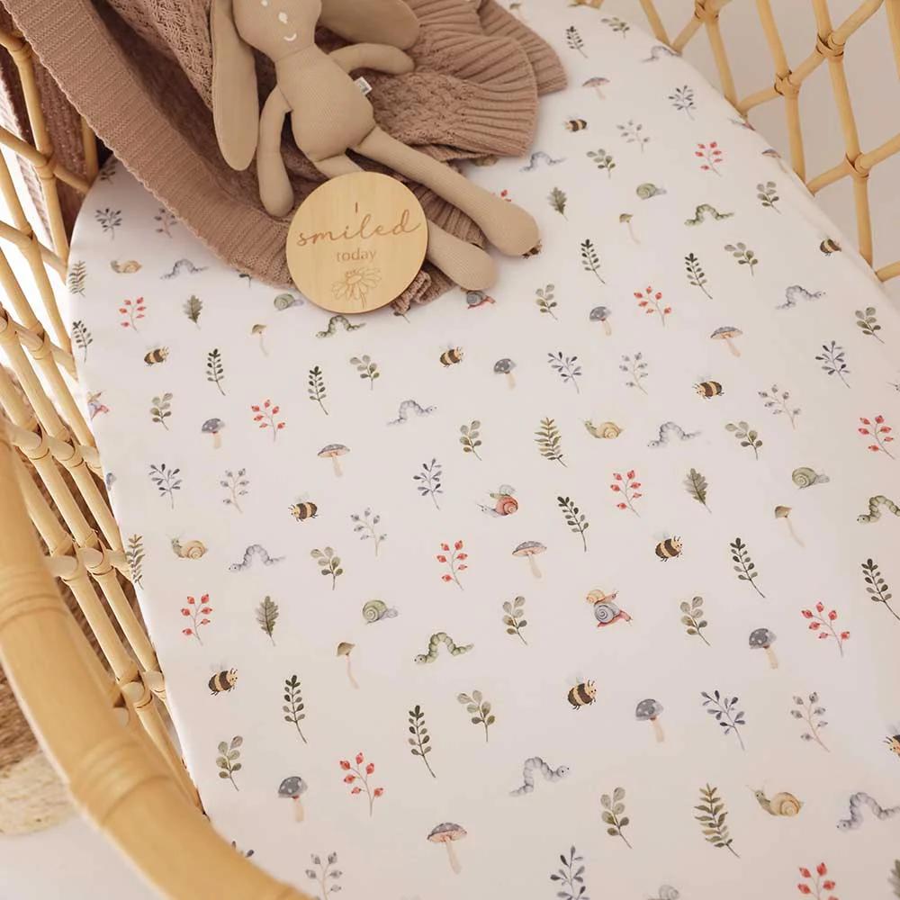 Bassinet Sheet / Change Pad Cover - Garden Friends