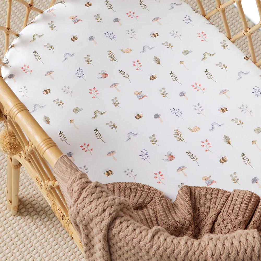 Bassinet Sheet / Change Pad Cover - Garden Friends