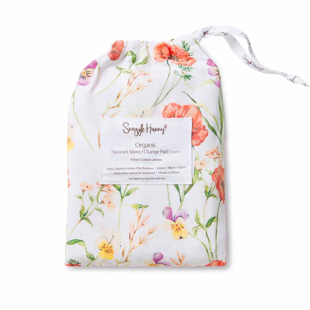 Bassinet Sheet / Change Pad Cover - Meadow