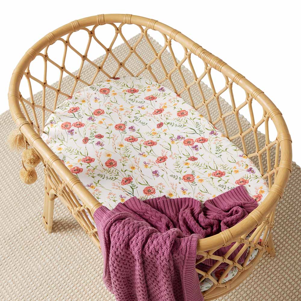 Bassinet Sheet / Change Pad Cover - Meadow
