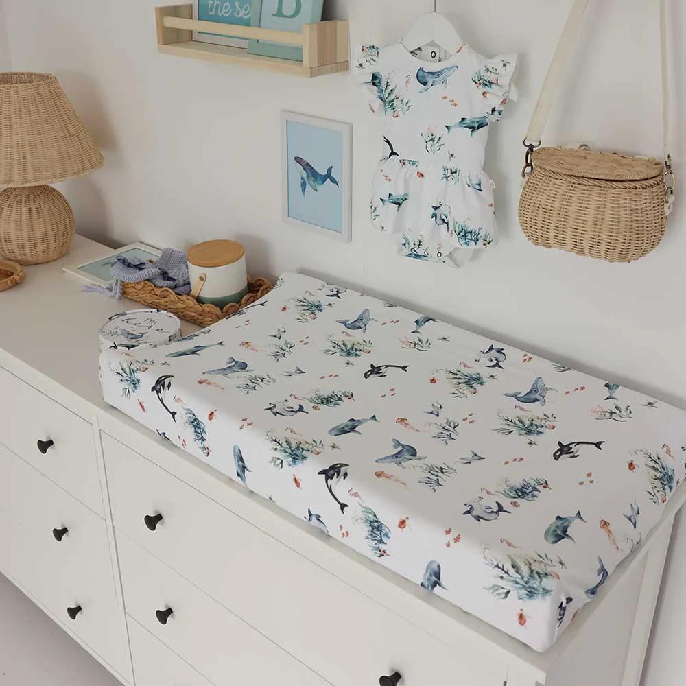Bassinet Sheet / Change Pad Cover - Ocean