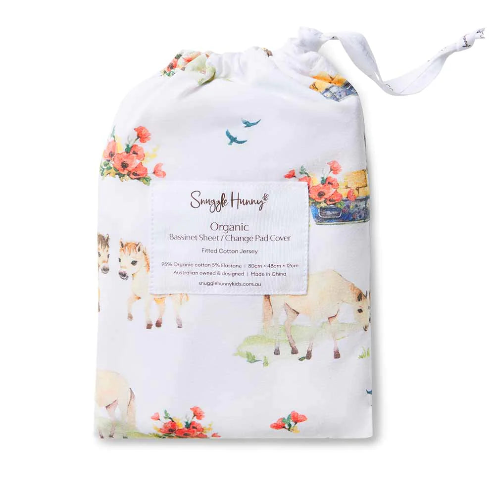 Bassinet Sheet / Change Pad Cover - Pony Pals