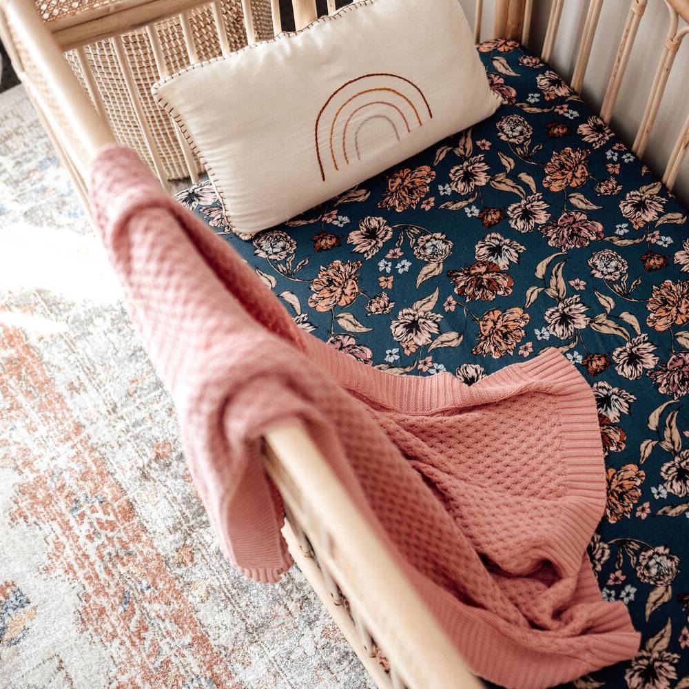 Diamond Knit Baby Blanket - Rosa