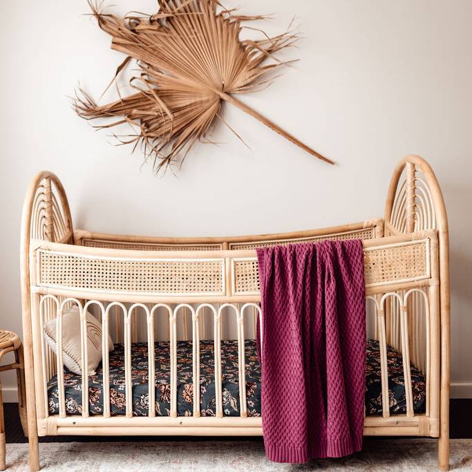 Diamond Knit Baby Blanket - Mauve
