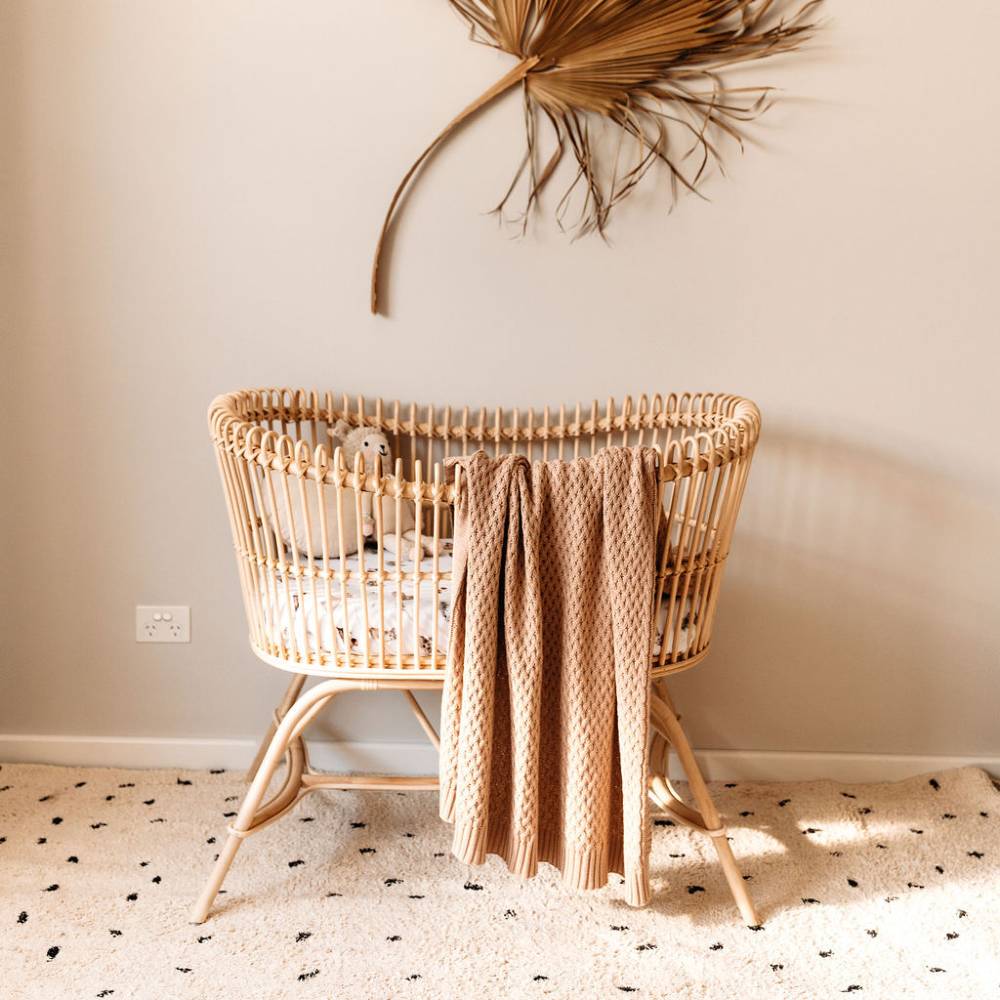 Diamond Knit Baby Blanket - Hazelnut