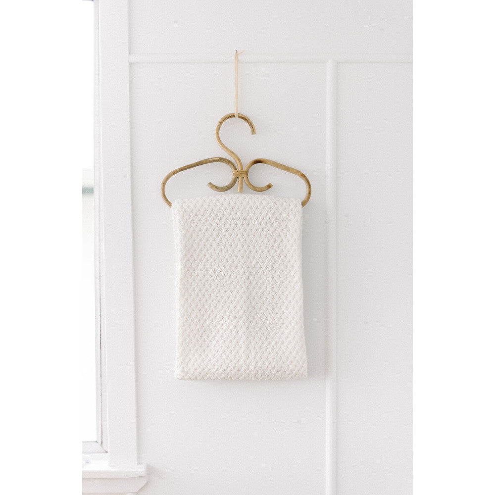 Diamond Knit Baby Blanket - White