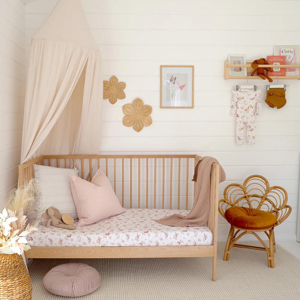 Fitted Cot Sheet - Butterfly