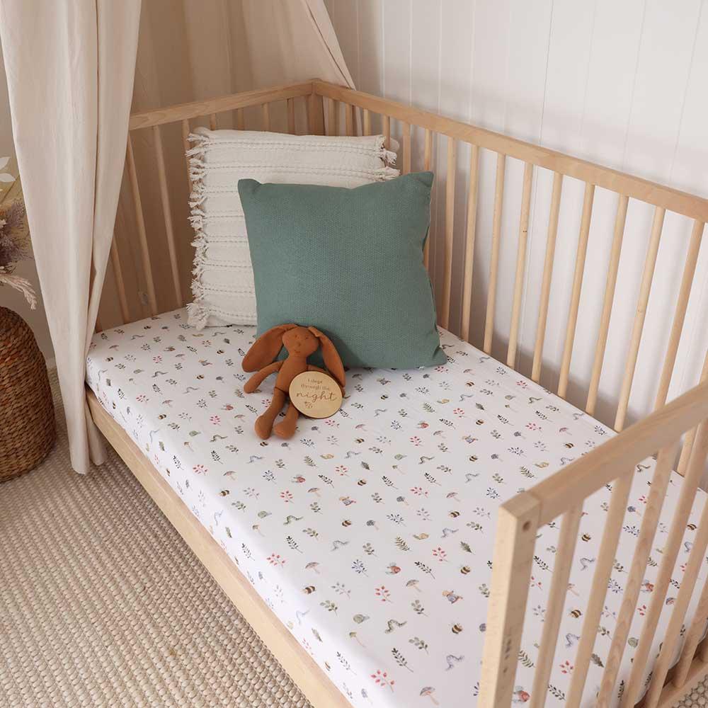 Fitted Cot Sheet - Garden Friends