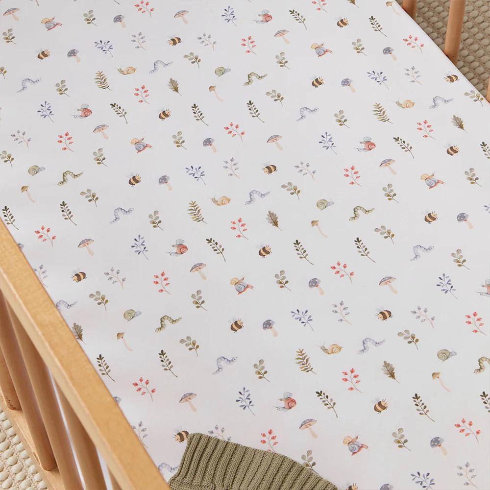 Fitted Cot Sheet - Garden Friends