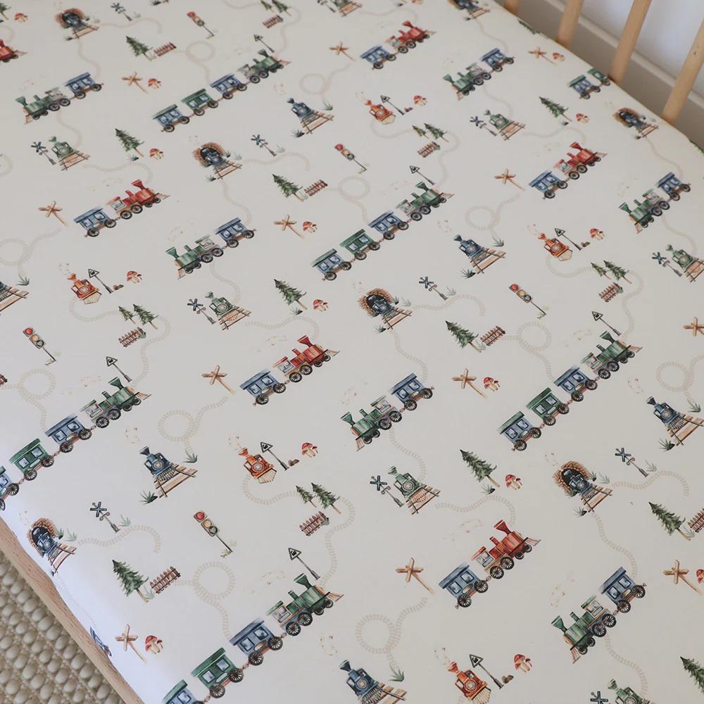 Fitted Cot Sheet - Trains