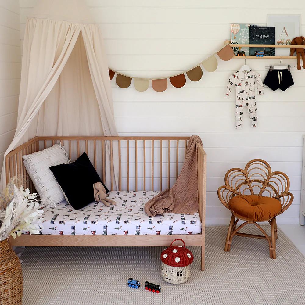 Fitted Cot Sheet - Trains