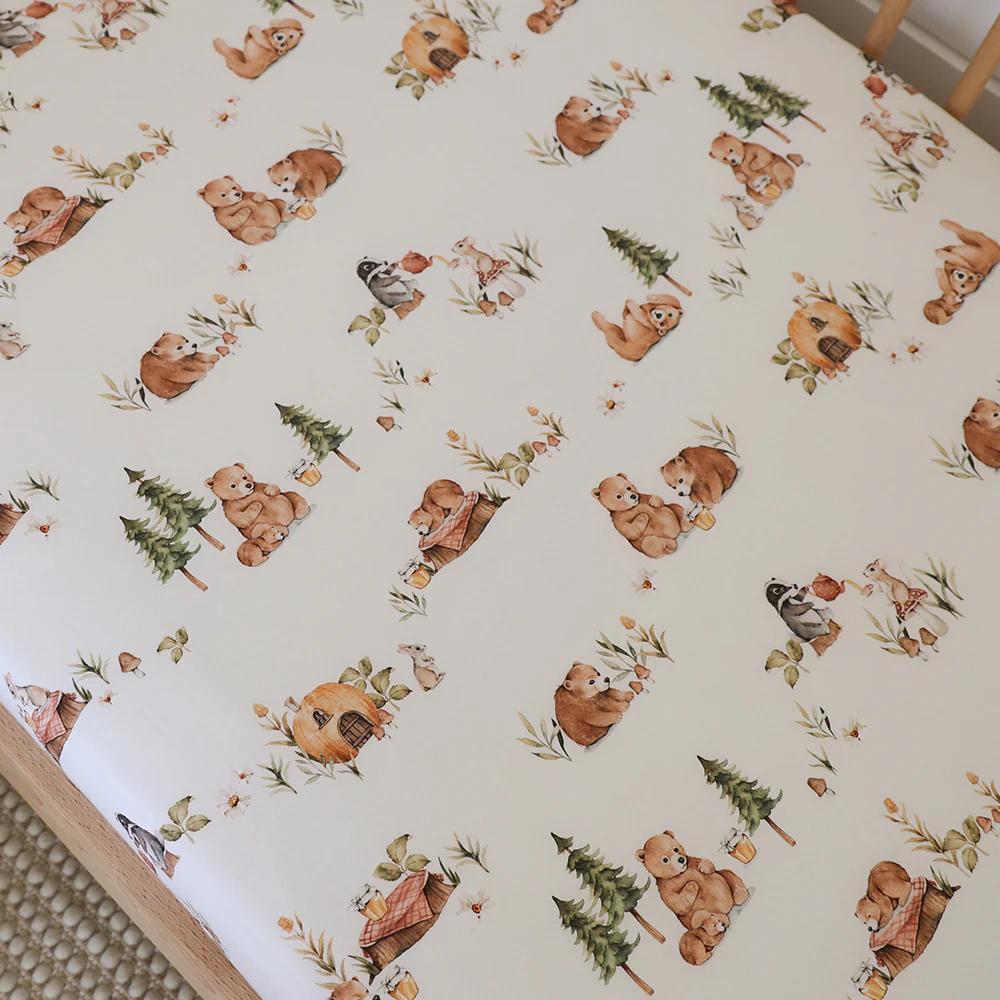Fitted Cot Sheet - Bears