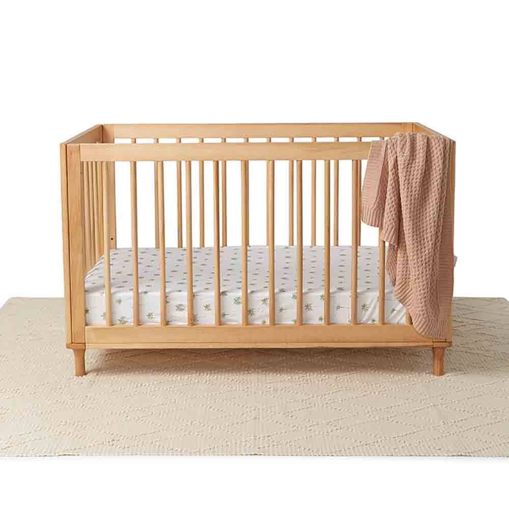 Snuggle Hunny Fitted Cot Sheet - Green Palm