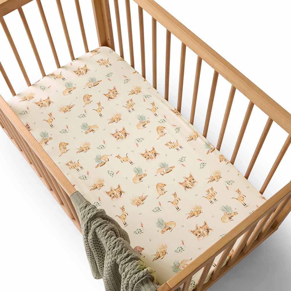 Snuggle Hunny Fitted Cot Sheet - Kanga