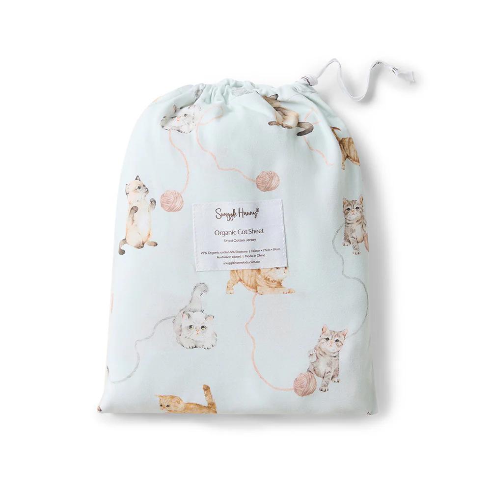 Fitted Cot Sheet - Kittens