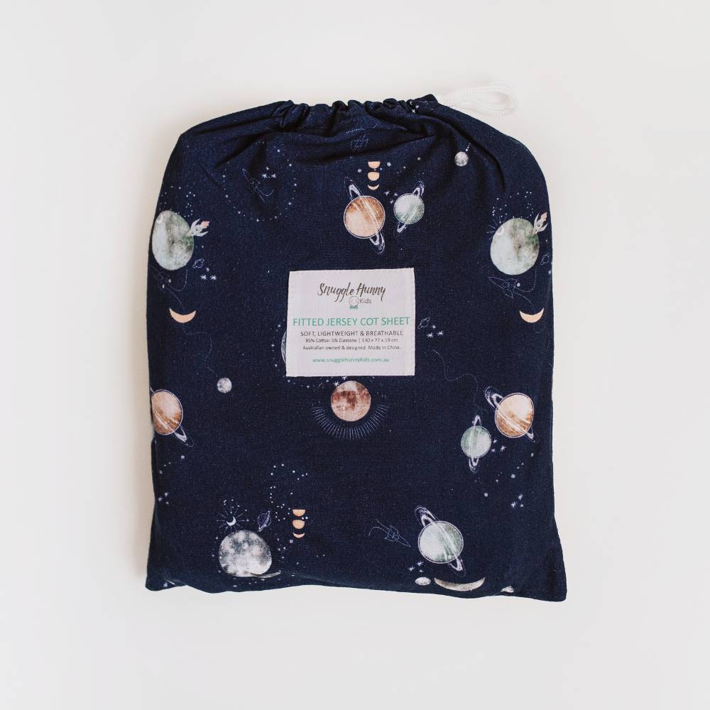 Fitted Cot Sheet - Milky Way