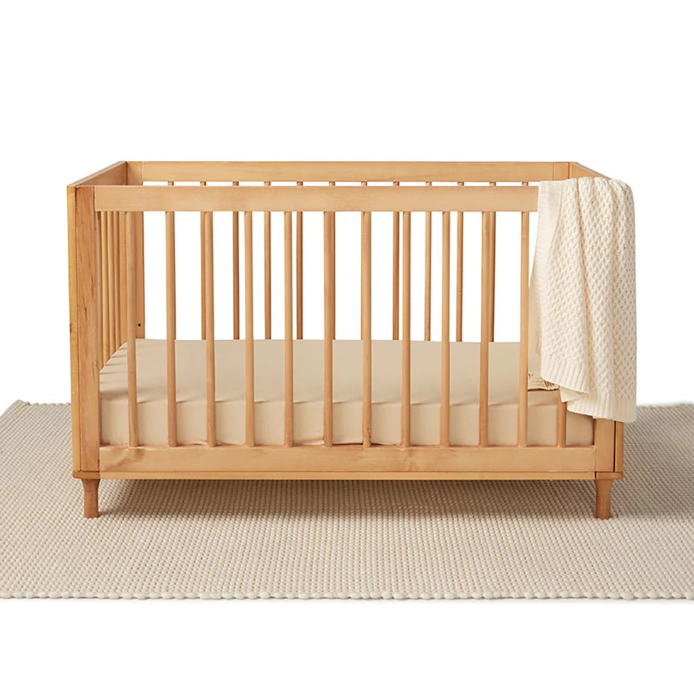Fitted Cot Sheet - Pebble