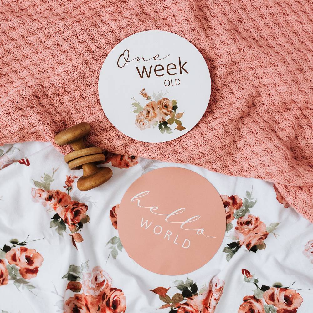 Reversible Milestone Cards - Rosebud & Pink Sand