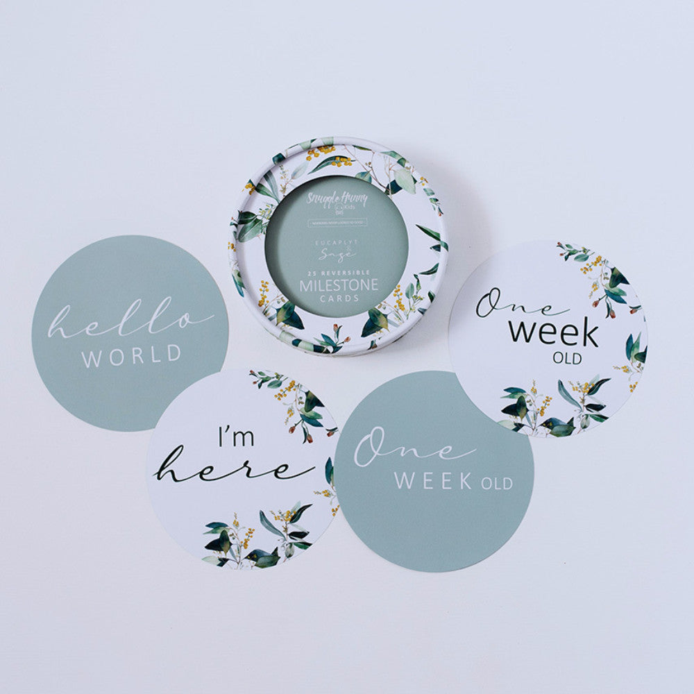 Reversible Milestone Cards - Eucalypt & Sage