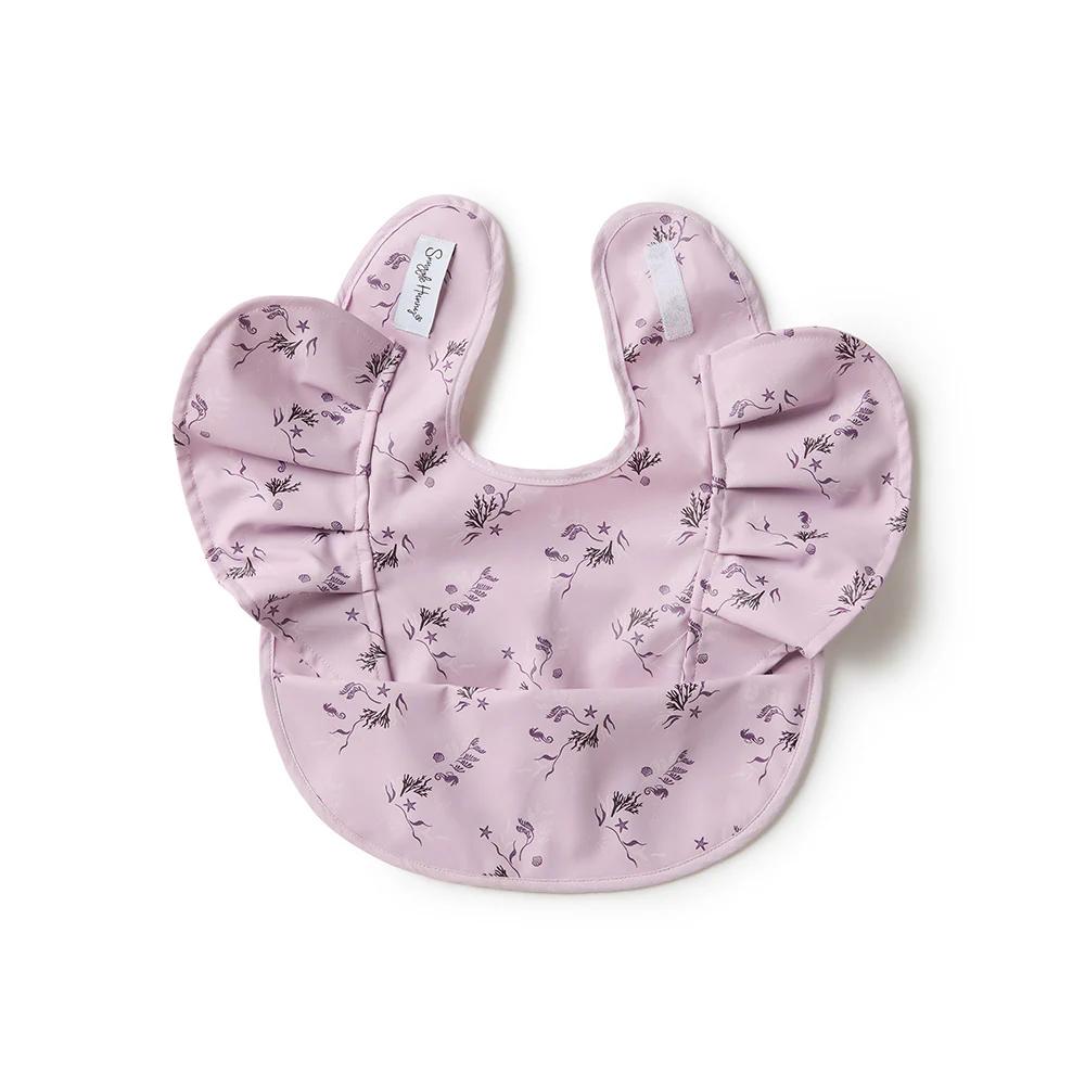 Snuggle Bib with Frill - Coral