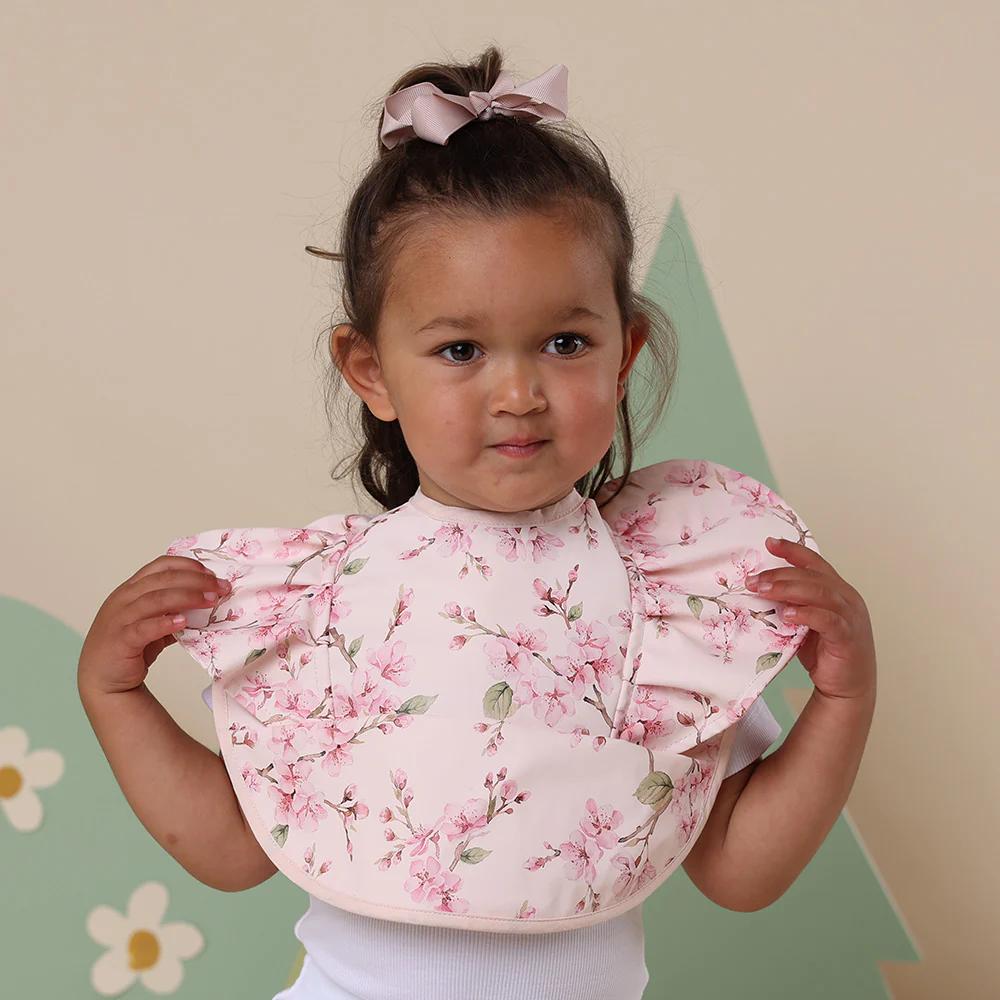 Snuggle Bib with Frill - Cherry Blossom