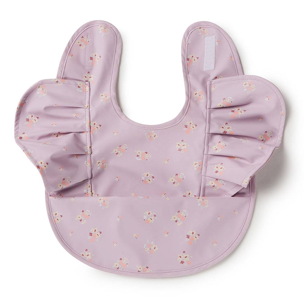 Snuggle Bib with Frill - Lilac Bloom