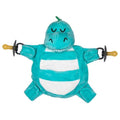 Green dinosaur Sleepytot comforter against white background.