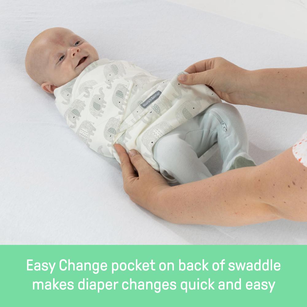 1.0 tog Swaddle Stage 1 - Scribble Elephant 1pk