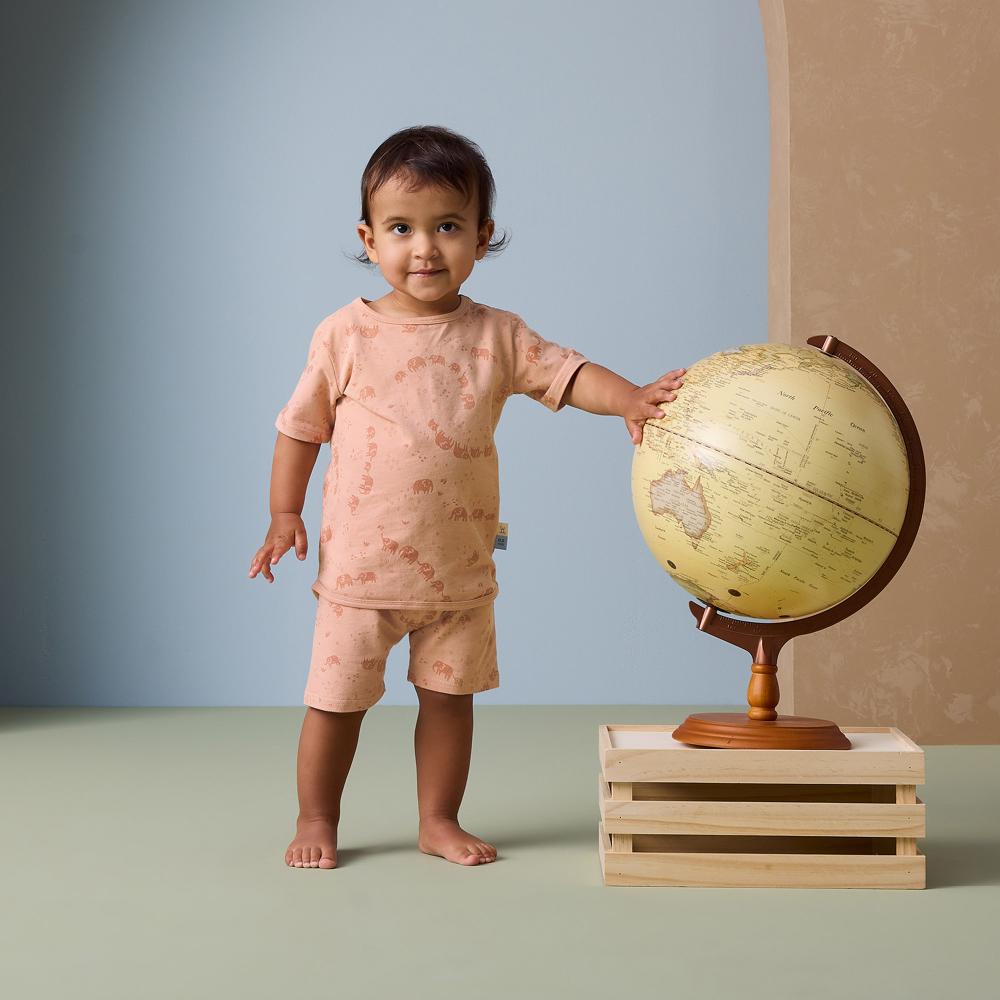 0.2 tog Cotton Short Sleeve Pyjamas - Elephant Parade