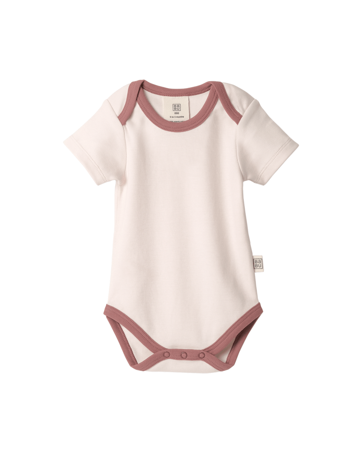 Cotton Short Sleeve Bodysuit - Petal Contrast