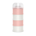 Pink and cream Suavinex milk powder storage container against white background.