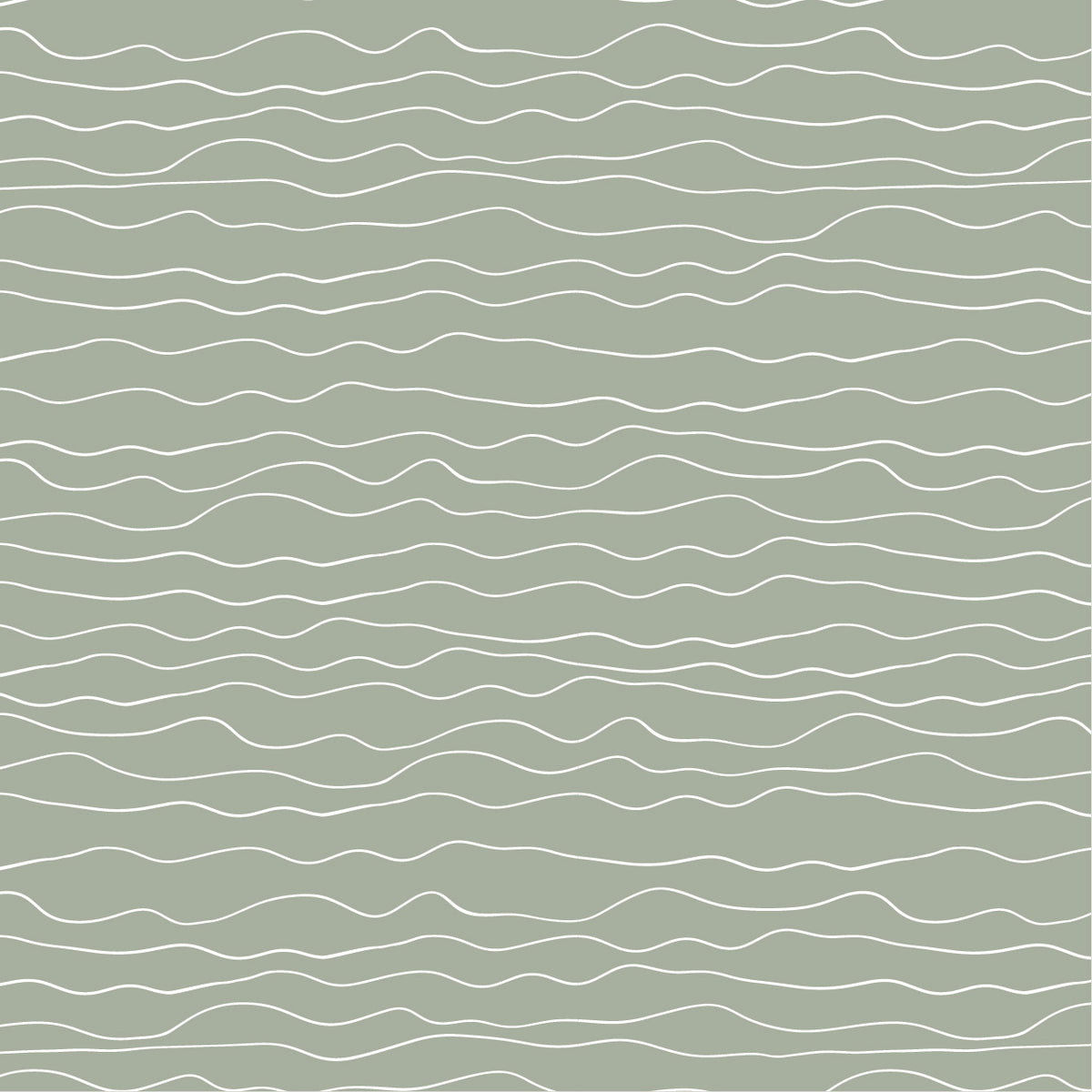 Green waves fitted sheet on white background