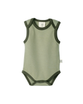 Cotton Singlet Bodysuit - Sage Contrast