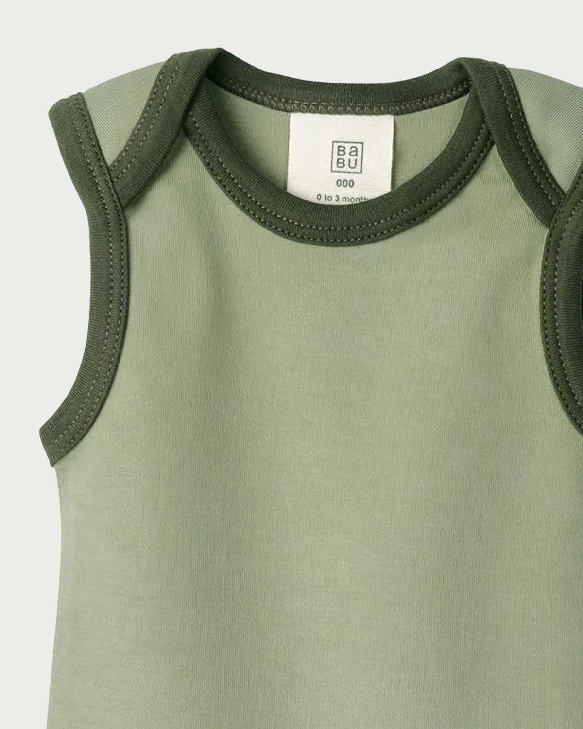 Cotton Singlet Bodysuit - Sage Contrast